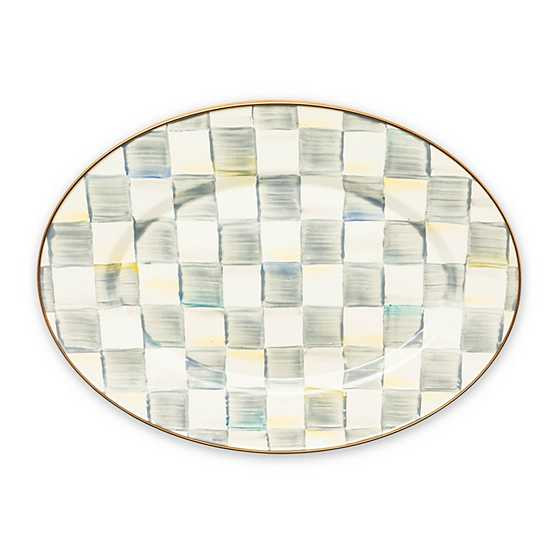 Sterling Check Small Oval Platter | MacKenzie-Childs