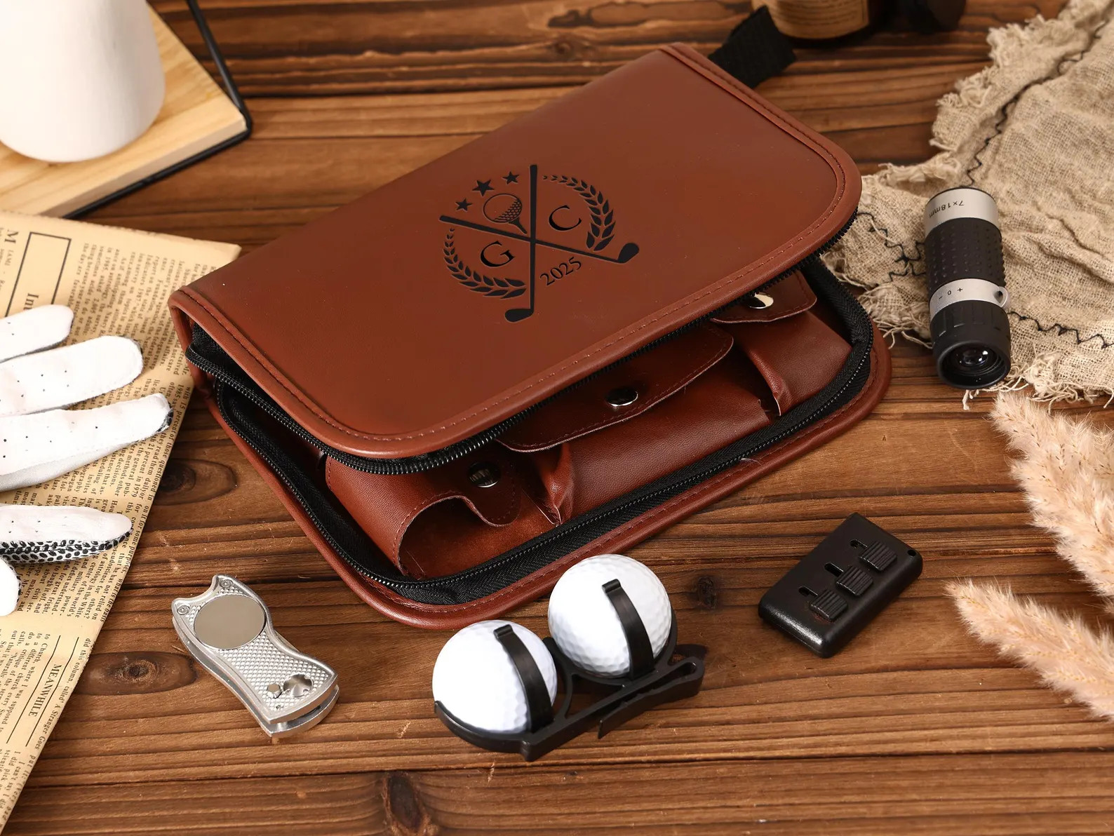 Personalized Leather Golf Gift Set, Golfer Accessories - Etsy Canada | Etsy (US)