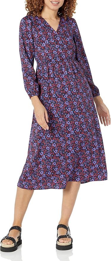 Amazon Essentials Women's Lightweight Georgette Long Sleeve V-Neck Midi Dress (Available in Plus ... | Amazon (US)