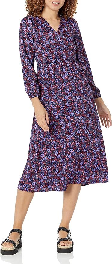 Amazon Essentials Women's Lightweight Georgette Long Sleeve V-Neck Midi Dress (Available in Plus ... | Amazon (US)