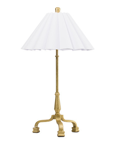 18x30.75in Tripod Metal Base Lamp With Pleated Shade | TJ Maxx