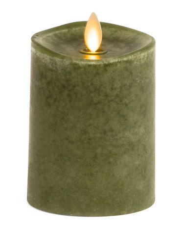 3x4.5 Melted Mottled Unscented Moving Flame Pillar Candle | TJ Maxx