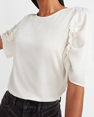 Ruched Puff Sleeve Top | Express