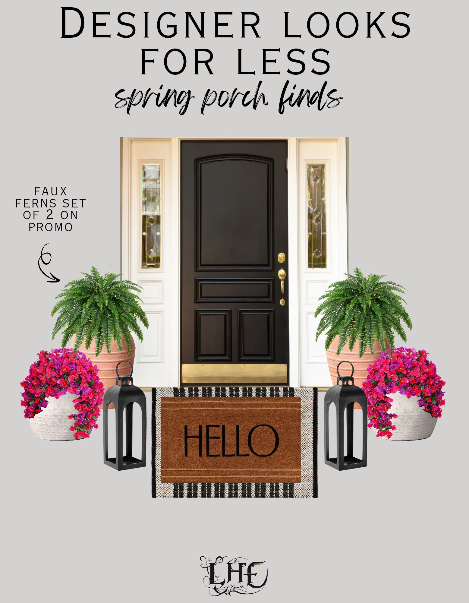 Designer inspired curated porch refresh 🙌...Shop by clicking the thumbnails below 👇... porch decor, porch refresh, porch decor spring, patio decor,  outdoor rug, outdoor planters, outdoor planter, outdoor decor, outdoor door mat, Faux ferns, Faux outdoor plants, Faux plants, Faux flowers, designer inspired, designer looks for less 

#LTKHome #LTKSaleAlert #LTKFindsUnder50
