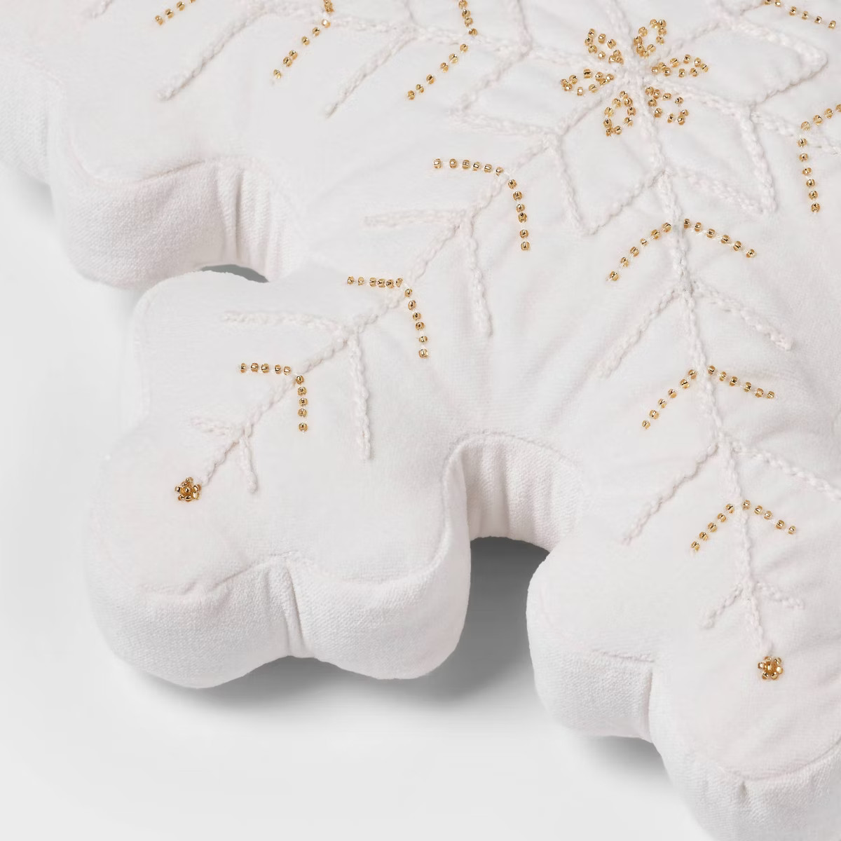 16''x16'' Snowflake Shaped Trad Holiday Decorative Pillow Ivory - Threshold™ | Target