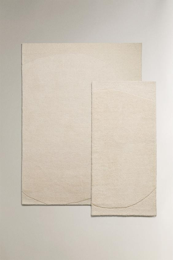 SEMI-CIRCLE WOOL AND COTTON AREA RUG | Zara US