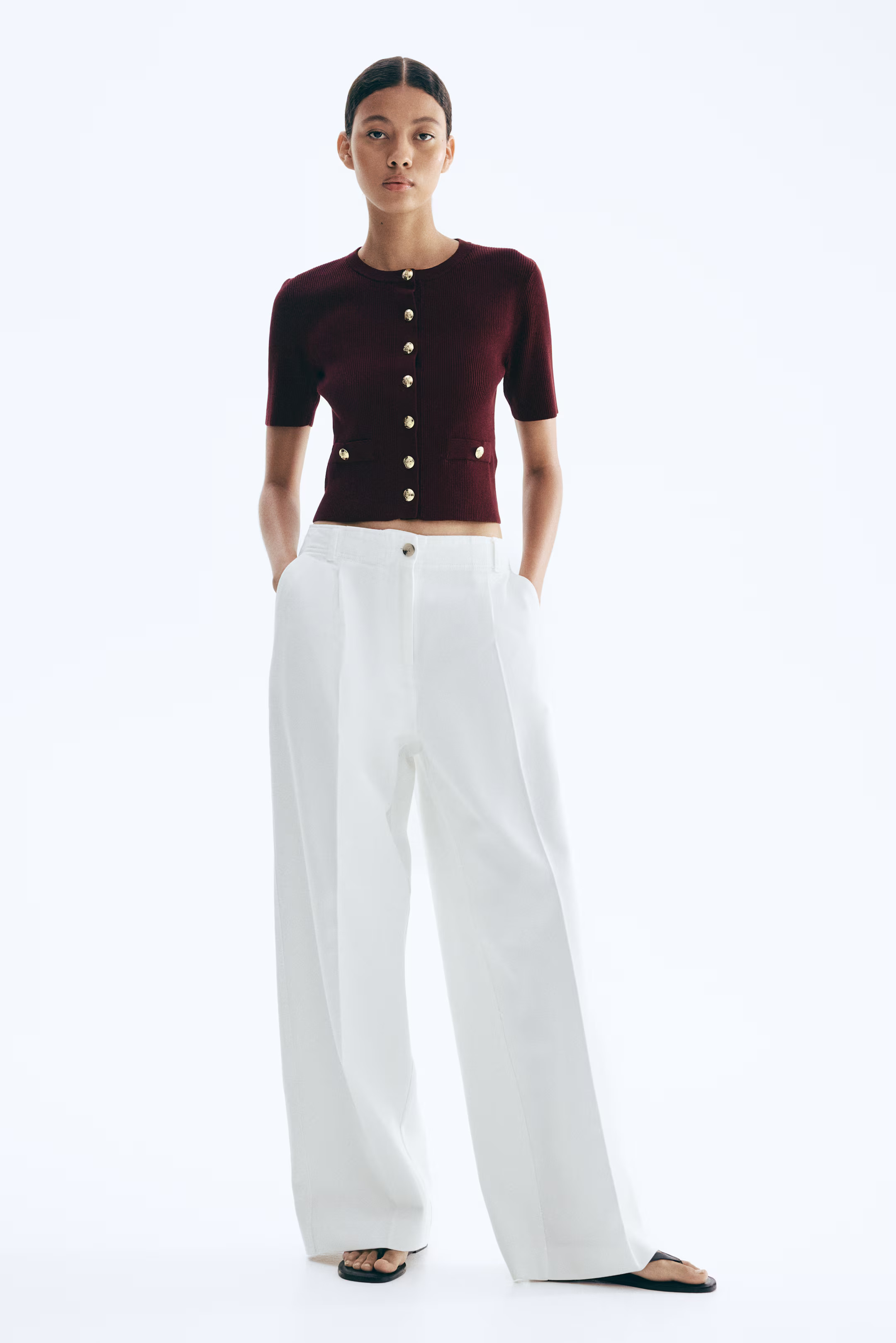 Short-sleeved cardigan | H&M (UK, MY, IN, SG, PH, TW, HK)