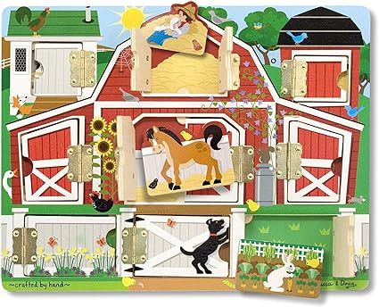 Melissa & Doug Hide and Seek Farm Wooden Activity Board With Barnyard Animal Magnets | Amazon (US)