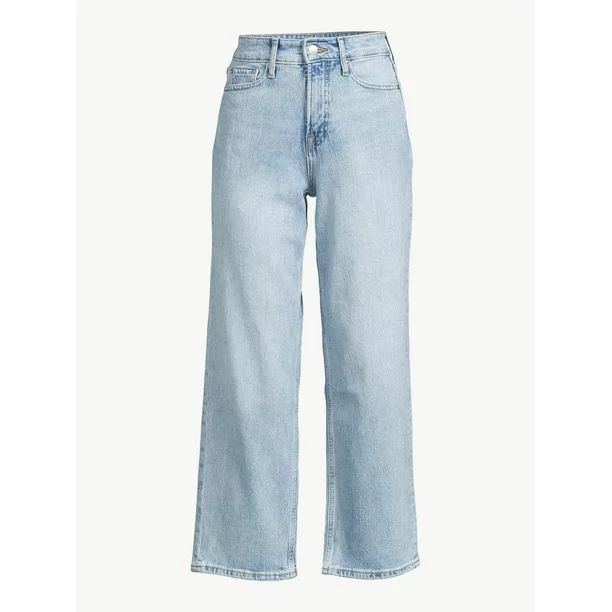 Free Assembly Women's Cropped Wide High Rise Straight Jeans - Walmart.com | Walmart (US)