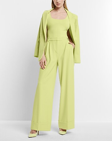 Stylist Pleated Wide Leg Pant Suit | Express