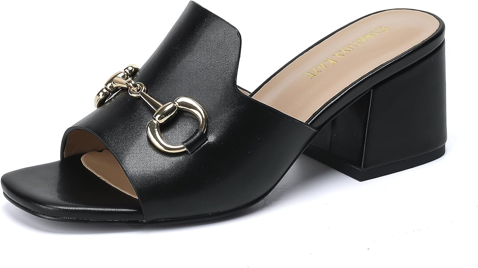 Stratuxx Kaze Women's Block Heel Sandals Slide Heels with Metal Chain for Dressy Summer Size 5-11 | Amazon (US)