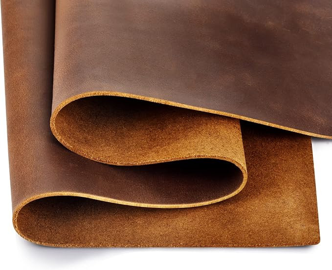 Genuine Leather Tooling Sheets 1.8-2.0MM Thick Full Grain Oil Tan Crazy Horse Cowhide Leather She... | Amazon (US)