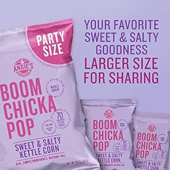 Angie's BOOMCHICKAPOP Sweet and Salty Kettle Corn Popcorn, Gluten Free, Party Size 10 oz. | Amazon (US)