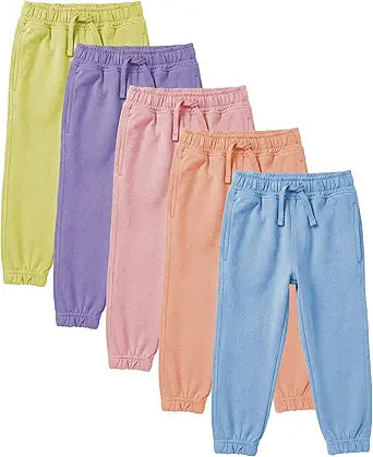 Andrew Scott Kids Cotton Joggers | Boys - Girls Toddler French Terry Sweatpants | Multi Packs & C... | Amazon (US)