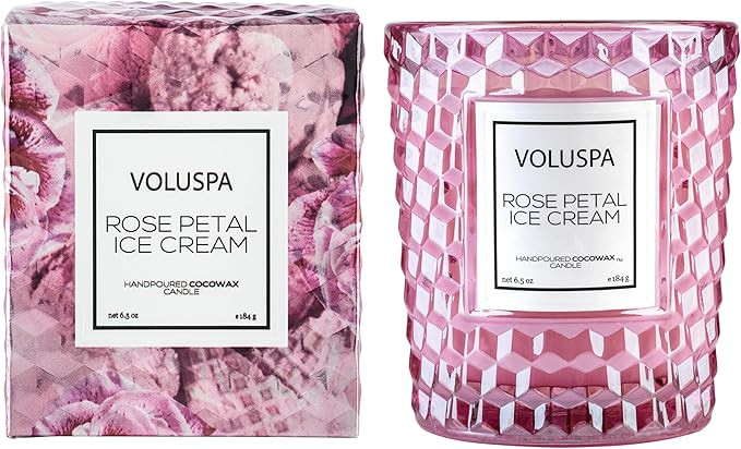 Voluspa Rose Petal Ice Cream, Classic Candle Jar, 6.5 Ounce, 40 Hour Burn Time, All Natural Wicks... | Amazon (US)
