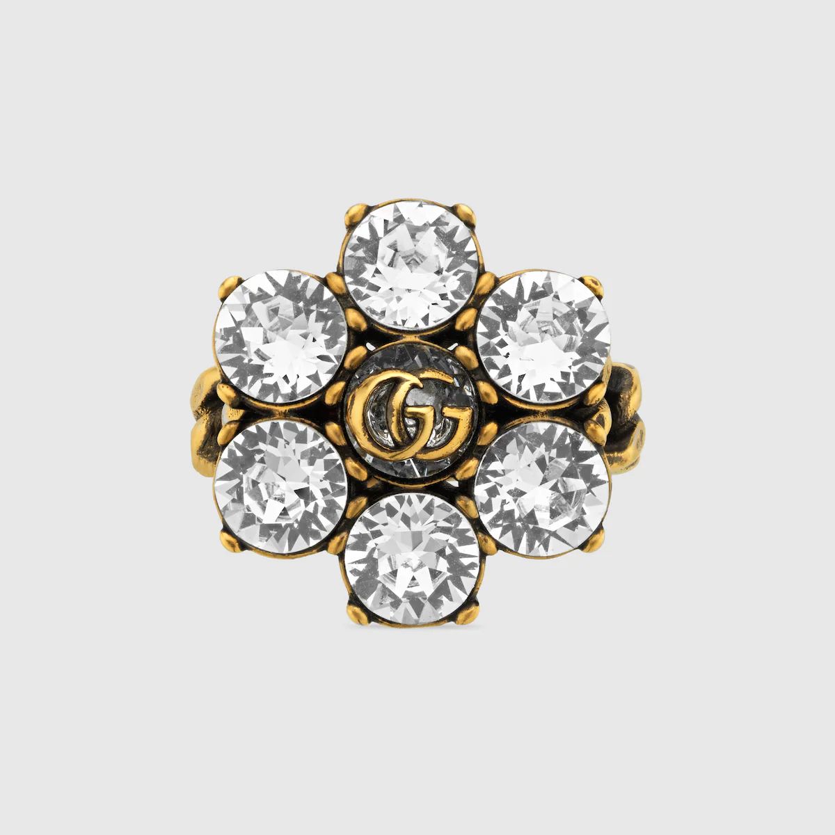 Crystal Double G ring | Gucci (US)