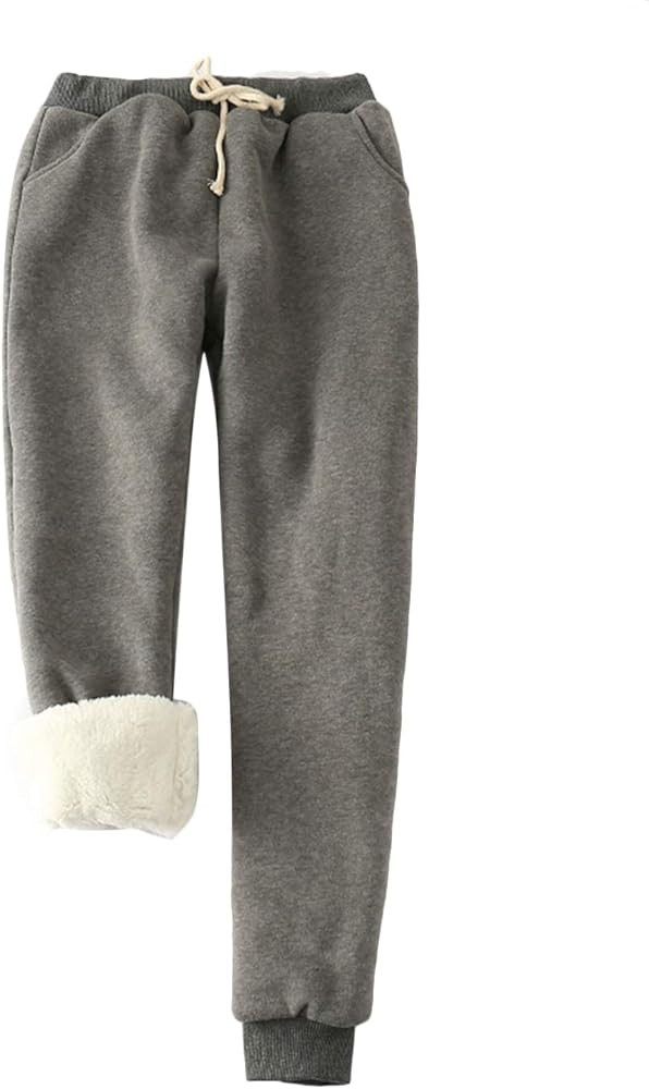 Yeokou Women's Winter Warm Athletic Sweatpants Sherpa Lined Joggers Fleece Pants | Amazon (US)