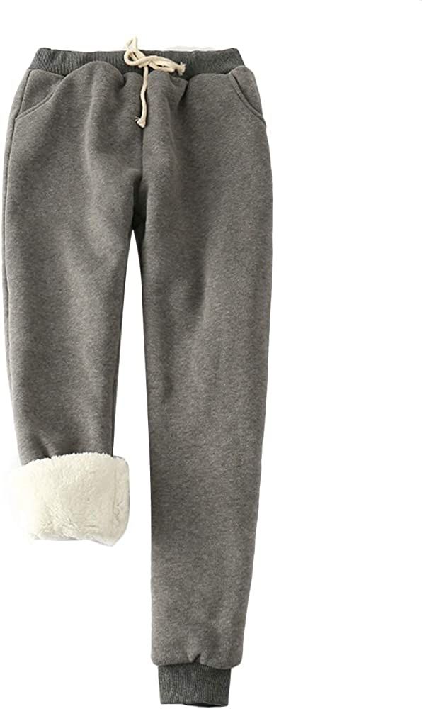 Yeokou Women's Winter Warm Athletic Sweatpants Sherpa Lined Joggers Fleece Pants | Amazon (US)