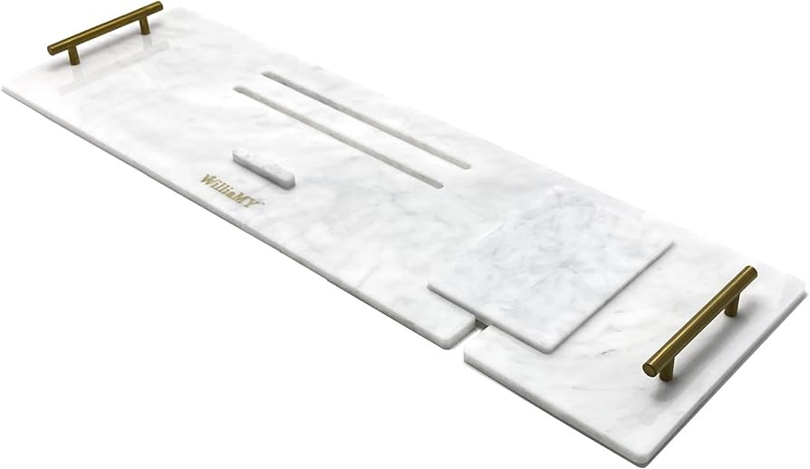 Williamy Luxury Gorgeous Marble Acrylic Bathtub Caddy, Best Valentine's Gift for 1 or 2 People Ba... | Amazon (US)