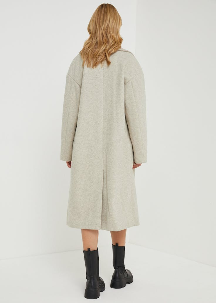 Beige Double Breasted Overcoat – Beige | Matalan (UK)