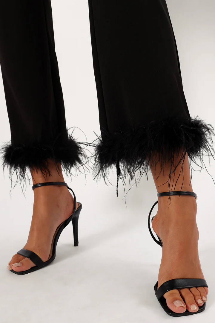 Jada Feather Cuff Pant - Black | Petal & Pup (US)