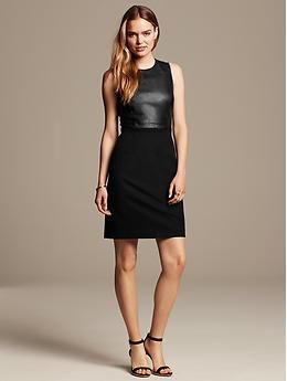 Sloan-Fit Faux-Leather Sheath | Banana Republic US