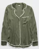 Aerie Off-Duty Satin Piping Shirt | Aerie