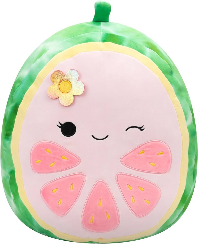 Squishmallows Original 16-Inch Lena Pink Guava Fruit with Flower - Official Jazwares Large Plush | Amazon (US)