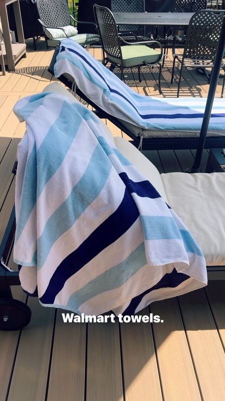 The surprise buy of last season are the Walmart beach Towels. Perfectly oversized in classy stripe colors  