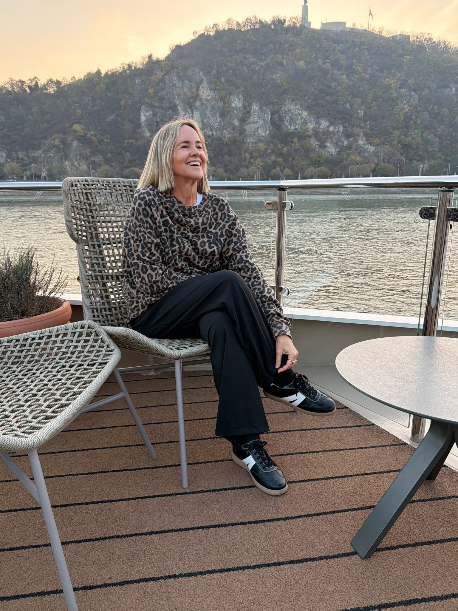 On board Travelmarvel Capella

Sizing:
L in sweatshirt (very oversized and I should have got M)
AU14 in pants 

Sneakers: FRANKIE4 Levi

#LTKover50style #LTKaustralia #LTKtravel
