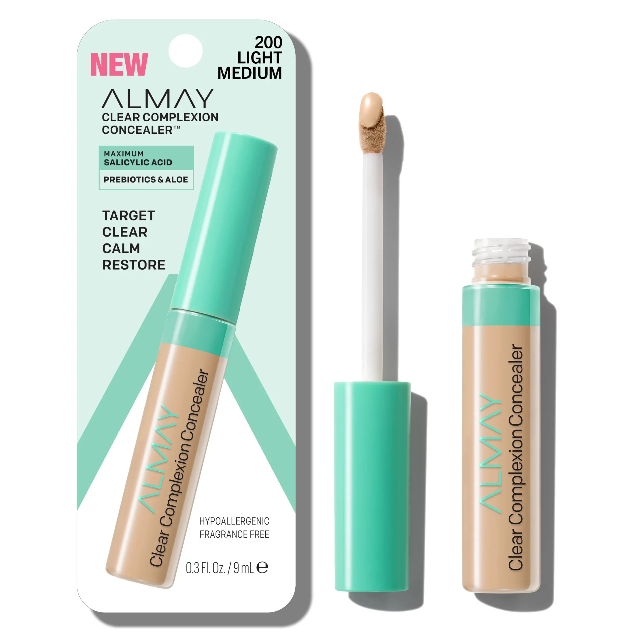 Almay Clear Complexion Concealer Makeup, Hypoallergenic, 200 Light/Medium, 0.3 fl oz | Walmart (US)
