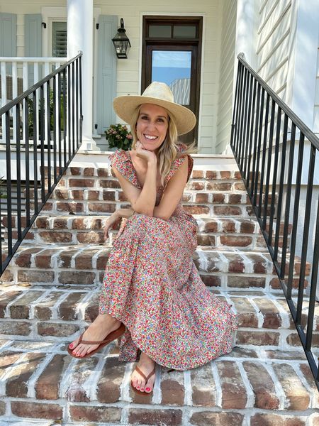 An easy spring outfit! The quality of this hat is fantastic for the price and feels nicer than ones I have 2x the price. 

these sandals are a staple for me and run TTS

#LTKstyletip #LTKshoecrush #LTKSeasonal