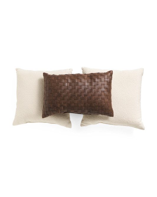 3pk Boucle And Woven Pillow Set | TJ Maxx