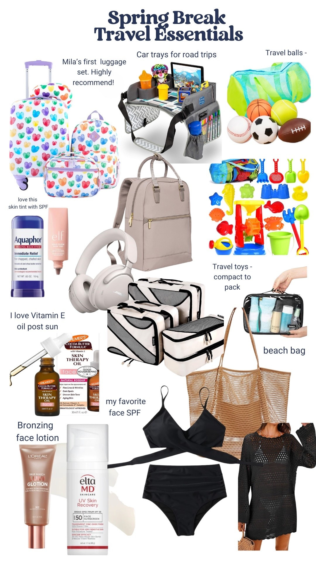Spring break family essentials to travel with. SPF, road trip trays, women swimsuit, beach coverup and mor! 

#LTKTravel #LTKSwim #LTKmomlife