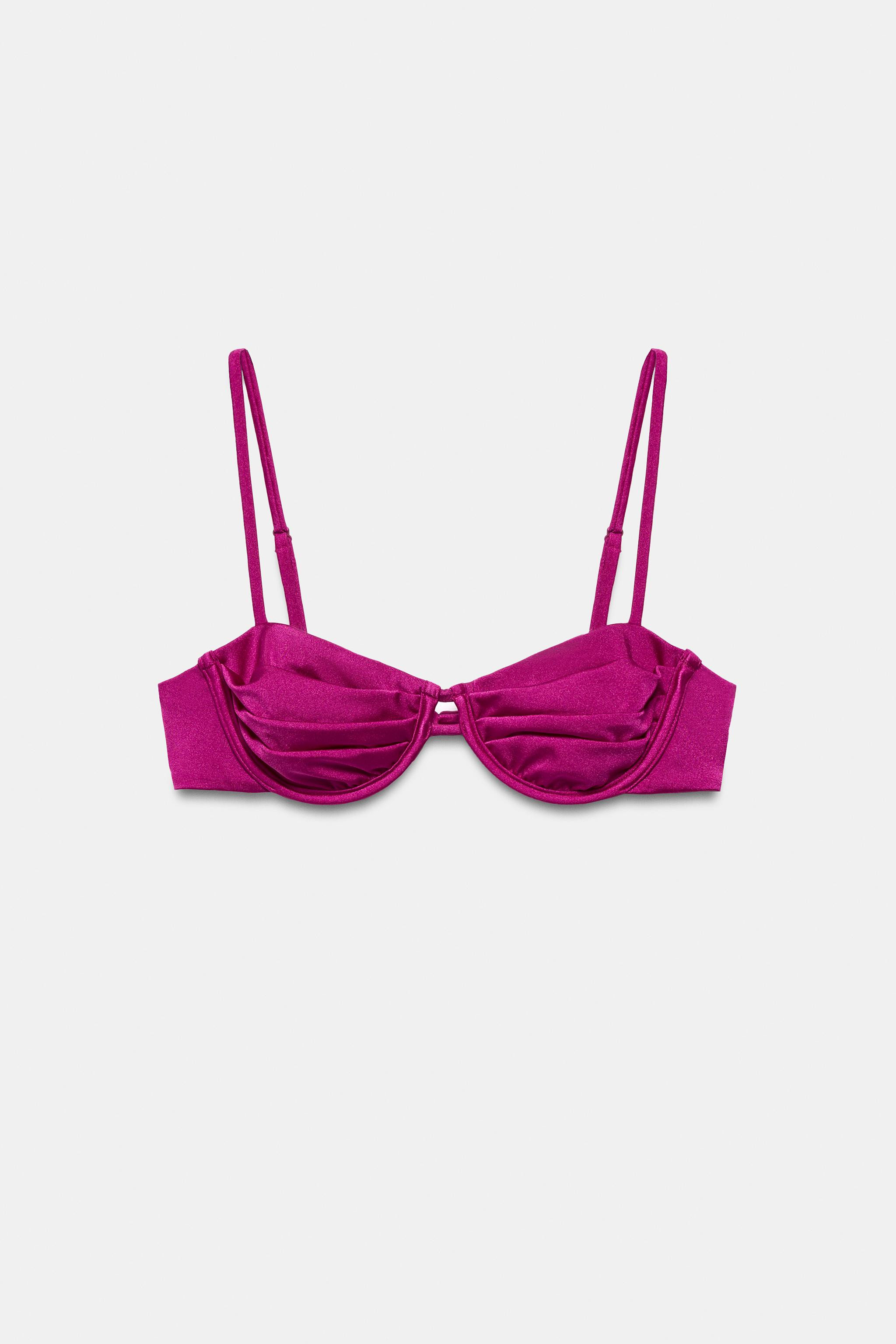 UNDERWIRE PLEATED BIKINI TOP | Zara US