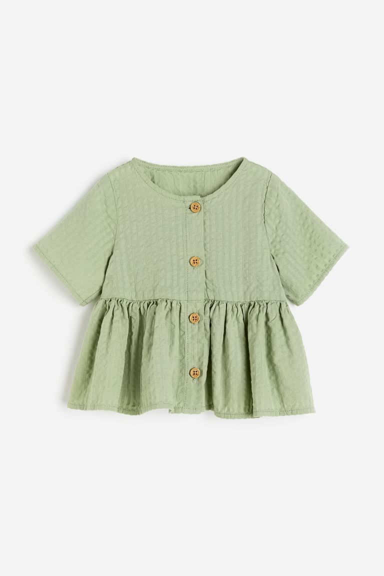 Seersucker Peplum Blouse | H&M (US)