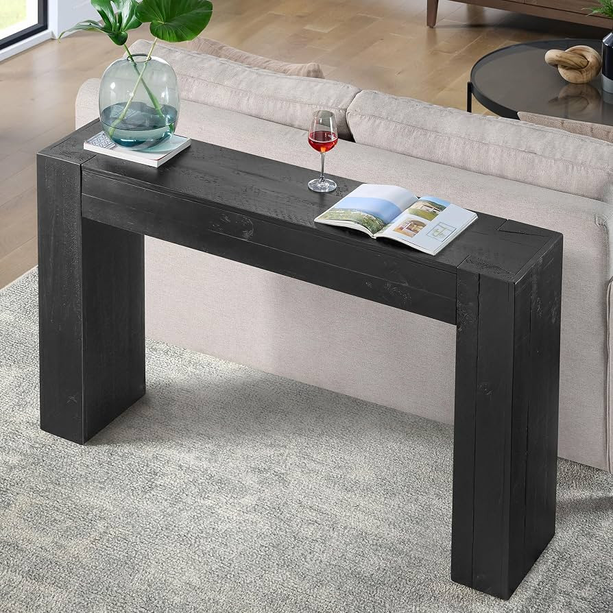 Alaterre Furniture Stockyard Solid Wood Console Table - 56 Inch Modern Farmhouse Entryway Table -... | Amazon (US)