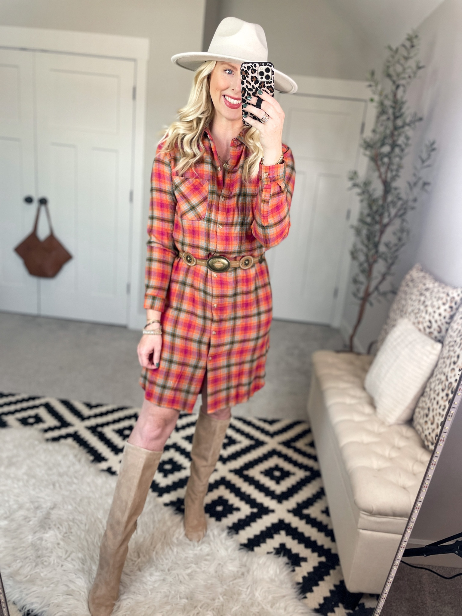 Walmart outfit, fall fashion, fall outfit, plaid dress, tall boots 

#LTKSeasonal #LTKstyletip #LTKunder50