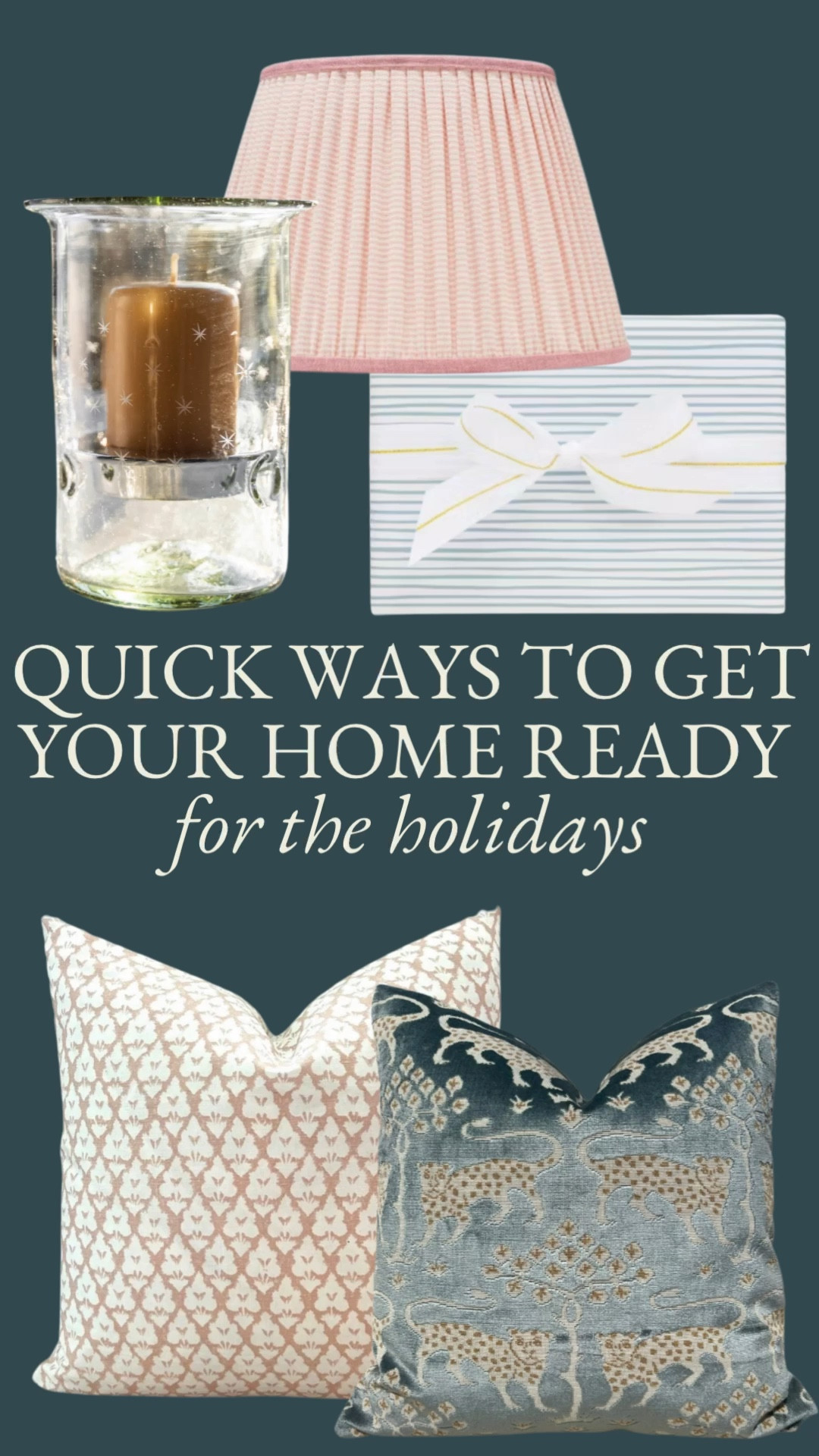 Spruce up your home before guests arrive! Pillows, lampshades, candles and my secret holiday decor trick are all linked below. Find more on www.gardenandgracedesign.com  

#LTKHome #LTKHoliday #LTKCyberWeek