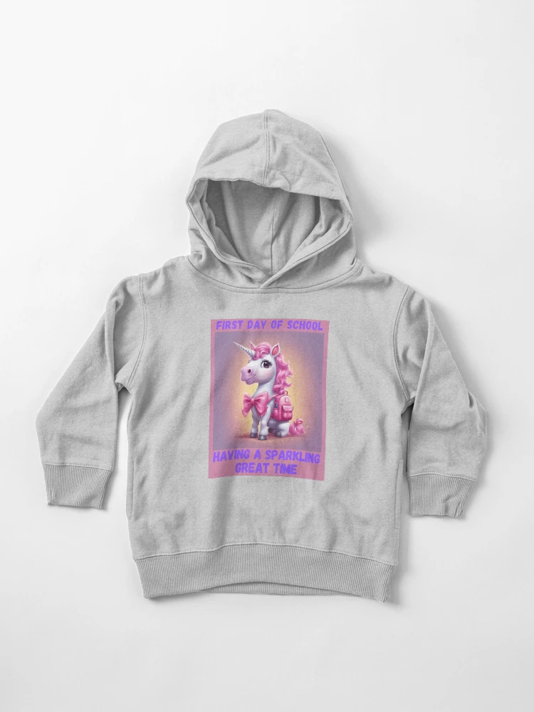 Unicorn with backpack - First Day of School  Toddler Pullover Hoodie | Redbubble (US)