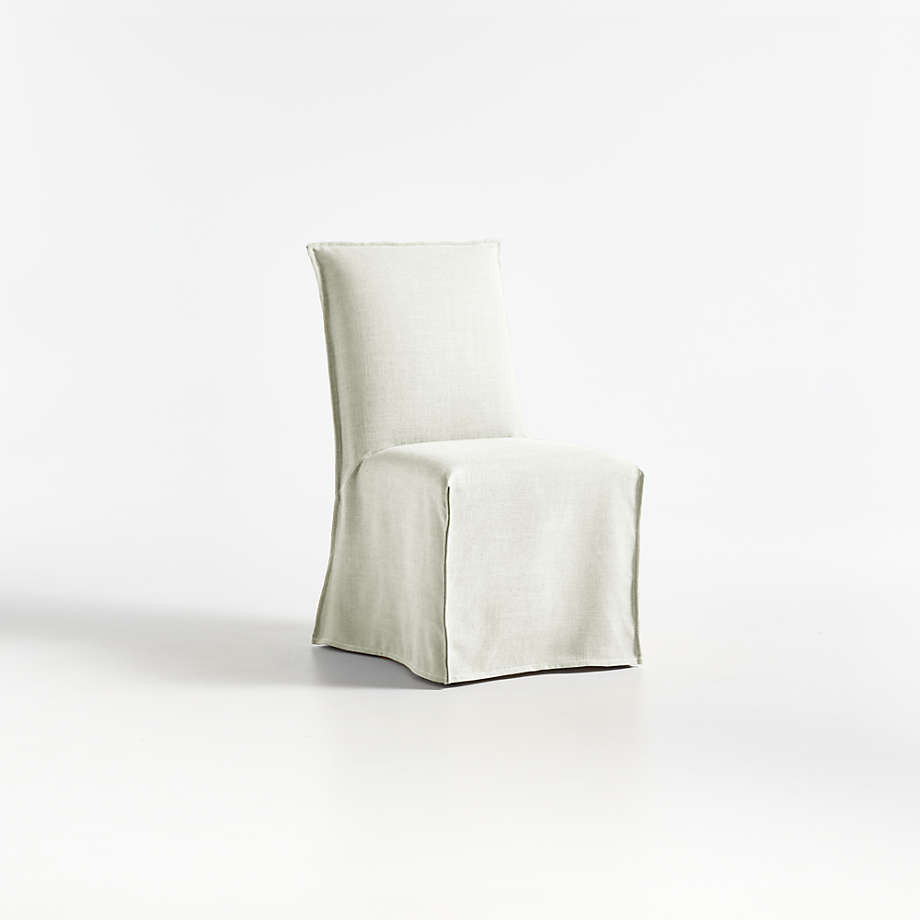 Addison White Flange Slipcovered Dining Chair + Reviews | Crate & Barrel | Crate & Barrel