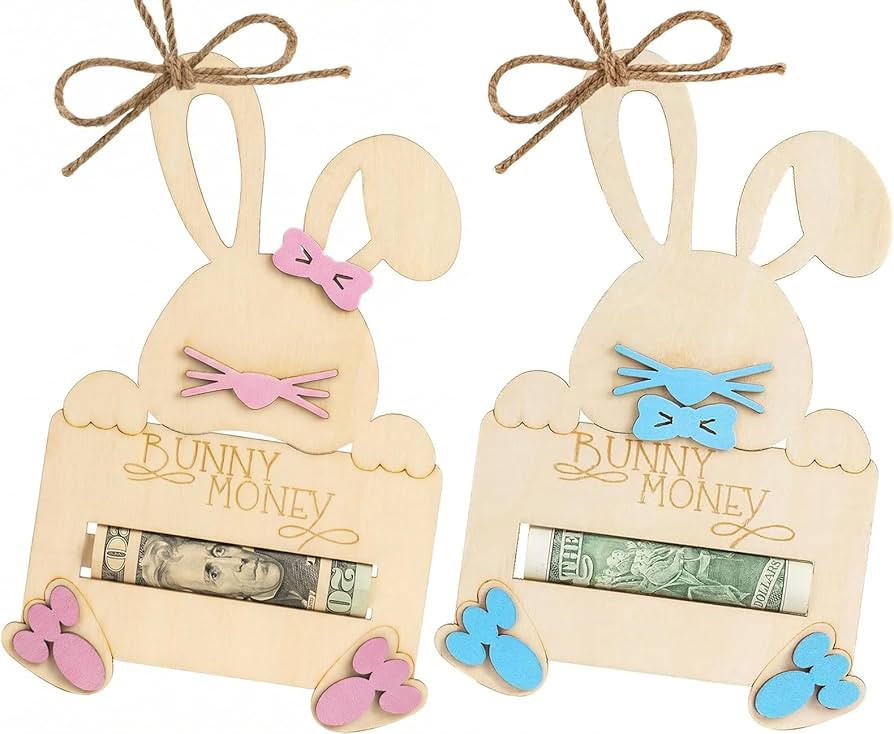Easter Bunny Money Holder for Cash Gift, Easter Gift Card Holder Basket Tag, Basket Stuffers Gift... | Amazon (US)