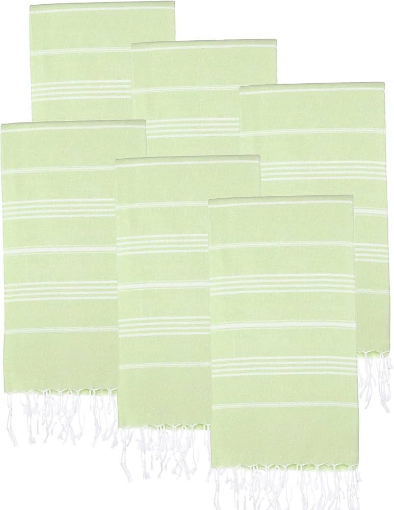 Turkish Beach Towels, Pack of 6 | Oversized, Quick Dry, Sand Free | 100% Cotton, Large 38x71 Towe... | Amazon (US)