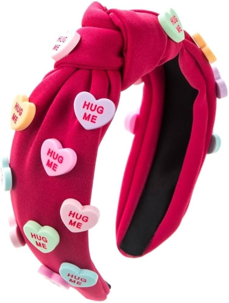 Colorful Valentines Day Headband Knotting Wide Brim Headband for Woman Anti Slip Headbands Girls ... | Amazon (US)