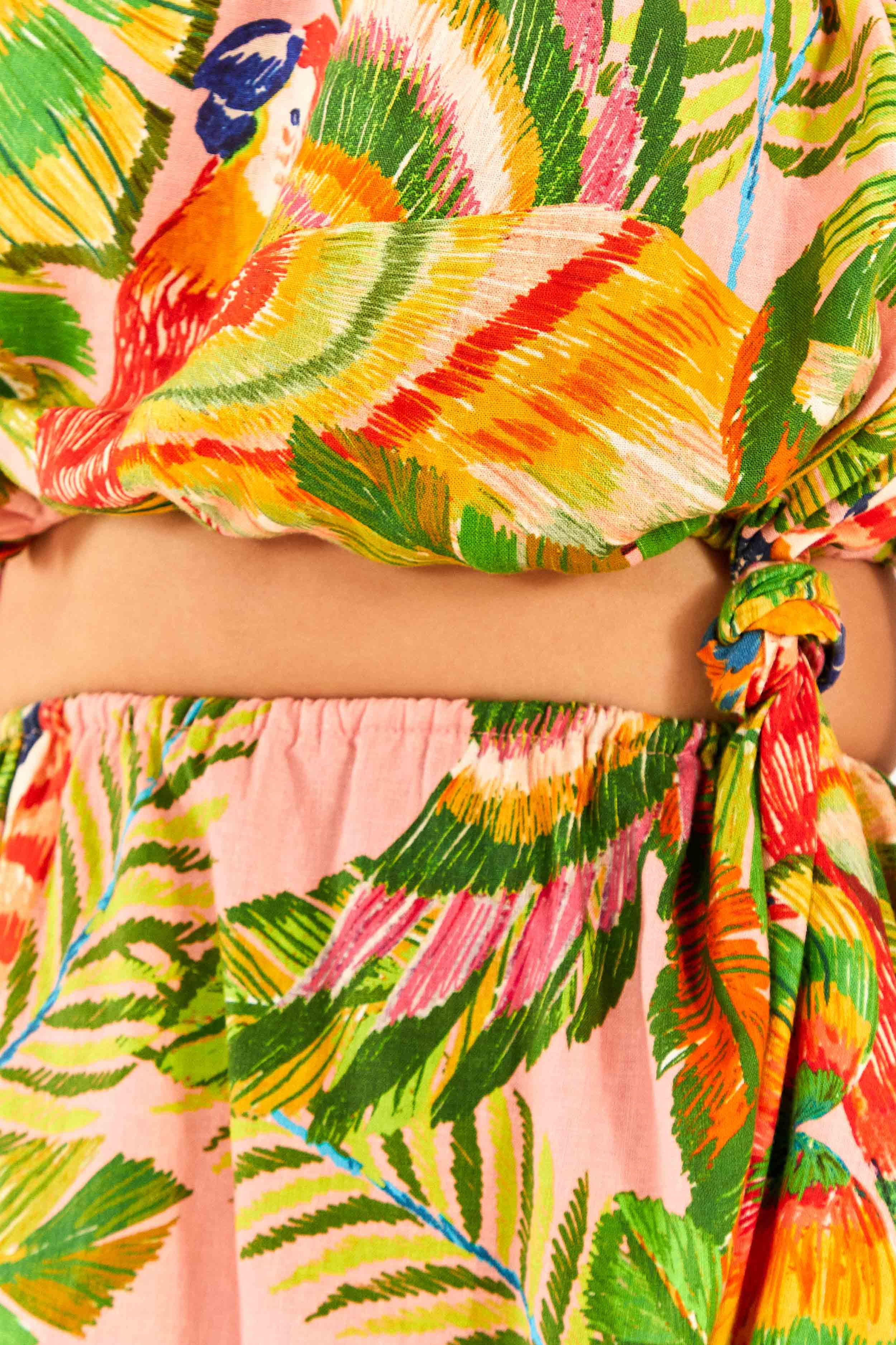 Macaw Leaves One-Shoulder Mini Dress | FarmRio (US)