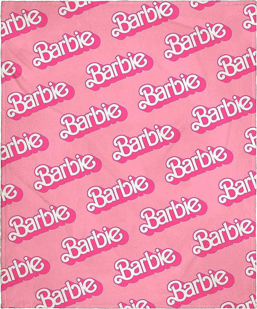 INTIMO Mattel Barbie Logo On Repeat Soft Cuddly Plush Fleece Throw Blanket Wall Scroll | Amazon (US)