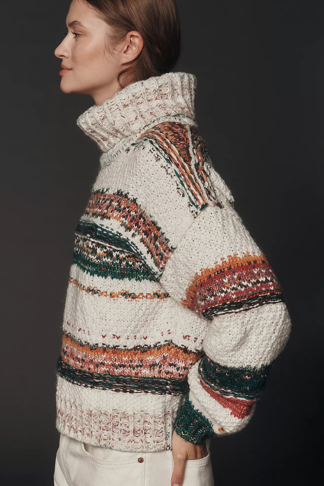 Pilcro Patchwork Turtleneck Sweater | Anthropologie (US)