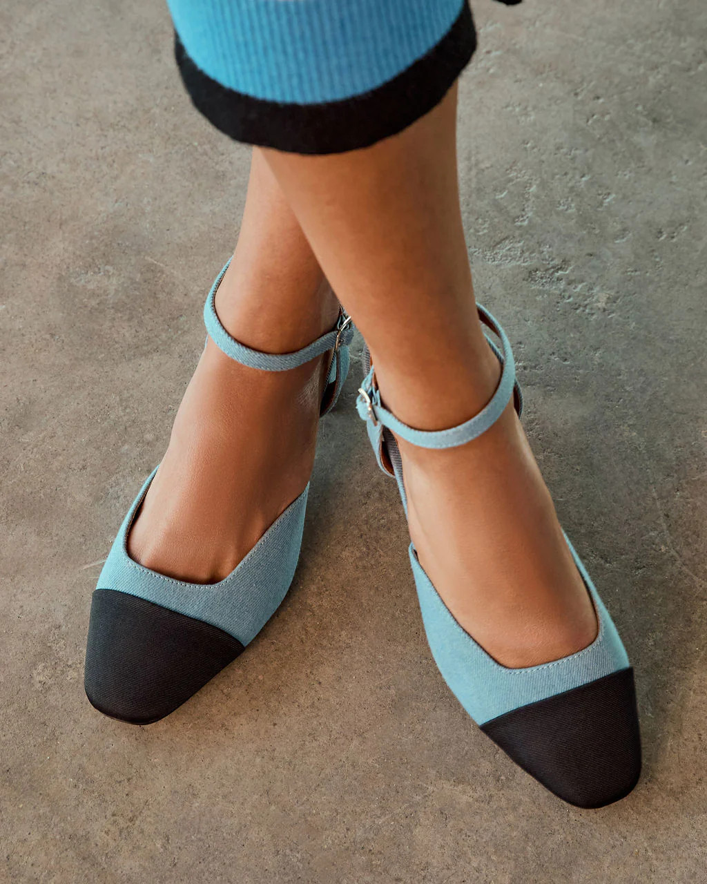 Vaila Denim Kitten Heels | VICI