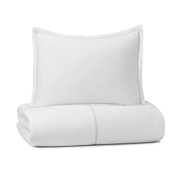 Gap Home Washed Denim Reversible Organic Cotton Comforter Set, Twin, White, 2-Pieces | Walmart (US)