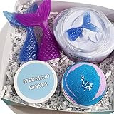 Mermaid Gifts for Women. Let's Be Mermaids Bath Boxed Spa Gift Set. Bath bomb. Body Scrub. Lotion | Amazon (US)